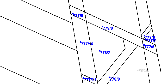 Parcela st. 777/10 v KÚ Moravské Knínice, Katastrální mapa