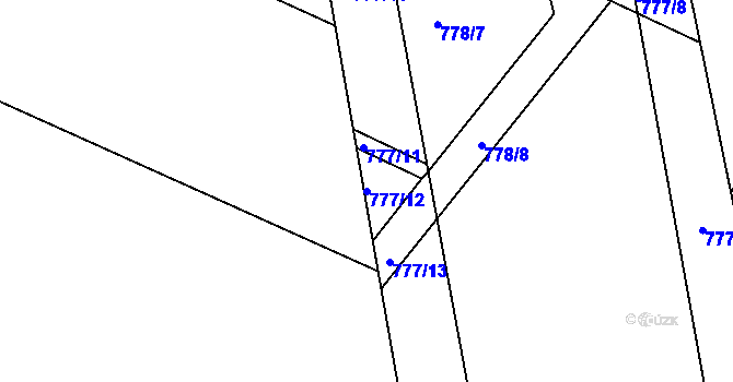 Parcela st. 777/12 v KÚ Moravské Knínice, Katastrální mapa