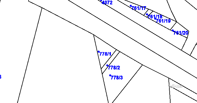 Parcela st. 778/1 v KÚ Moravské Knínice, Katastrální mapa