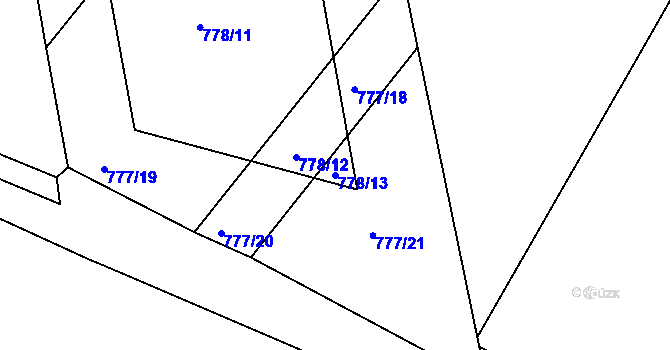 Parcela st. 778/13 v KÚ Moravské Knínice, Katastrální mapa