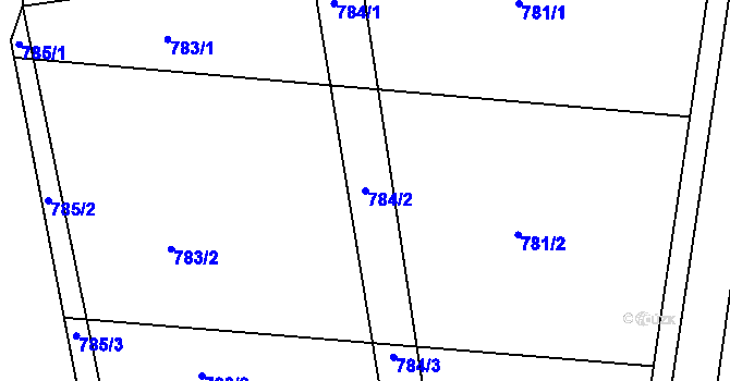 Parcela st. 784/2 v KÚ Moravské Knínice, Katastrální mapa
