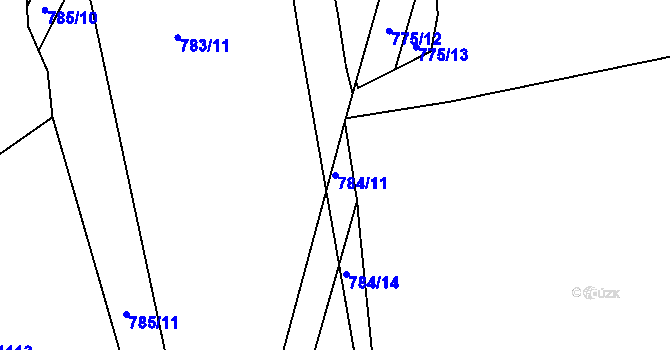 Parcela st. 784/11 v KÚ Moravské Knínice, Katastrální mapa