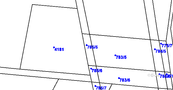 Parcela st. 785/5 v KÚ Moravské Knínice, Katastrální mapa
