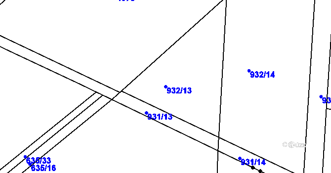 Parcela st. 932/13 v KÚ Moravské Knínice, Katastrální mapa