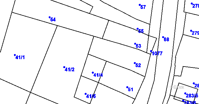 Parcela st. 41/3 v KÚ Moravské Knínice, Katastrální mapa