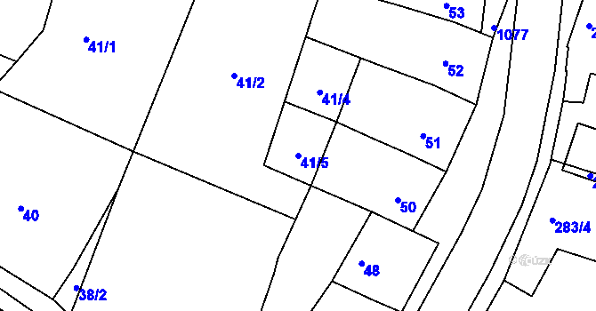 Parcela st. 41/5 v KÚ Moravské Knínice, Katastrální mapa