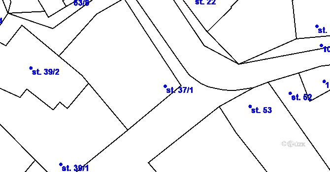 Parcela st. 37/1 v KÚ Moravské Málkovice, Katastrální mapa