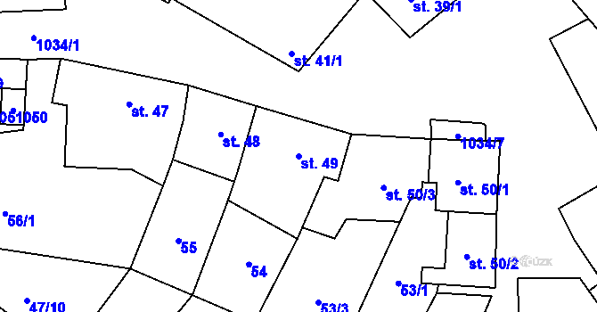 Parcela st. 49 v KÚ Moravské Málkovice, Katastrální mapa