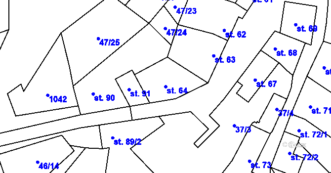 Parcela st. 64 v KÚ Moravské Málkovice, Katastrální mapa