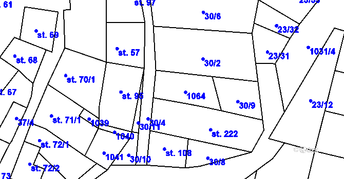 Parcela st. 102 v KÚ Moravské Málkovice, Katastrální mapa
