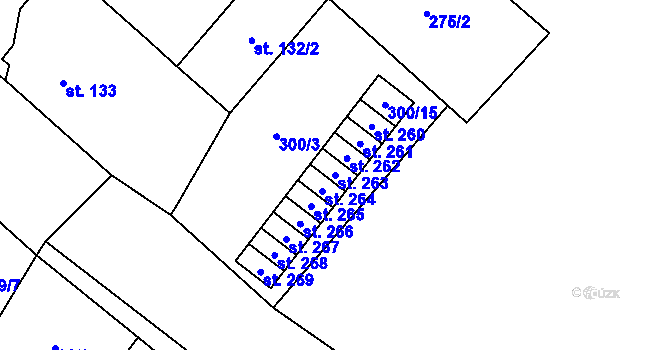 Parcela st. 263 v KÚ Moravské Málkovice, Katastrální mapa