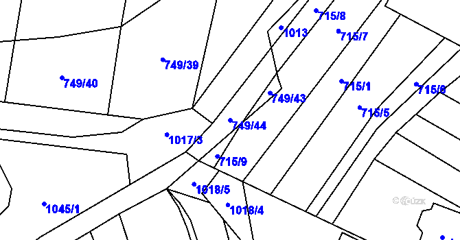 Parcela st. 749/44 v KÚ Moravské Málkovice, Katastrální mapa
