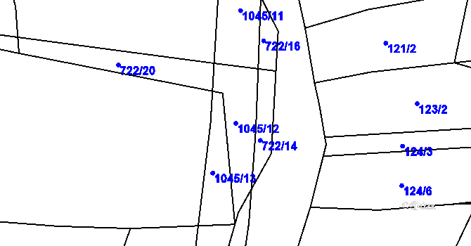 Parcela st. 1045/12 v KÚ Moravské Málkovice, Katastrální mapa