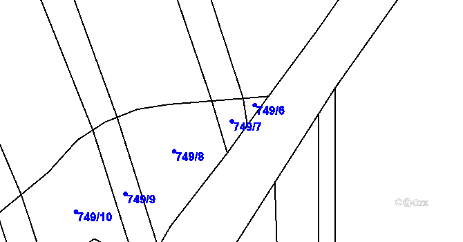 Parcela st. 749/7 v KÚ Moravské Málkovice, Katastrální mapa