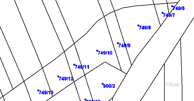 Parcela st. 749/10 v KÚ Moravské Málkovice, Katastrální mapa