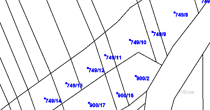 Parcela st. 749/11 v KÚ Moravské Málkovice, Katastrální mapa
