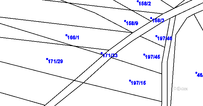 Parcela st. 171/33 v KÚ Moravské Málkovice, Katastrální mapa