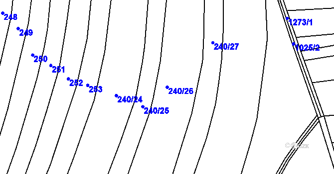 Parcela st. 240/26 v KÚ Moravské Málkovice, Katastrální mapa