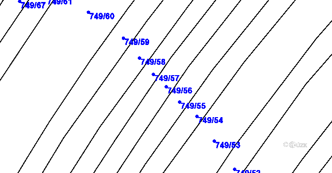 Parcela st. 749/56 v KÚ Moravské Málkovice, Katastrální mapa