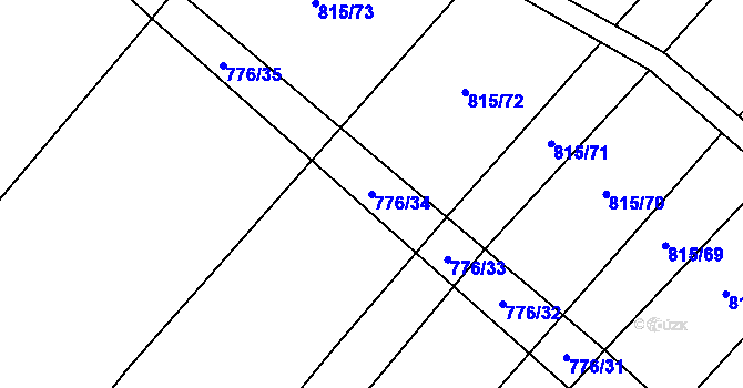 Parcela st. 776/34 v KÚ Moravské Málkovice, Katastrální mapa