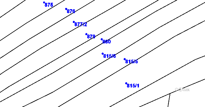 Parcela st. 815/6 v KÚ Moravské Málkovice, Katastrální mapa
