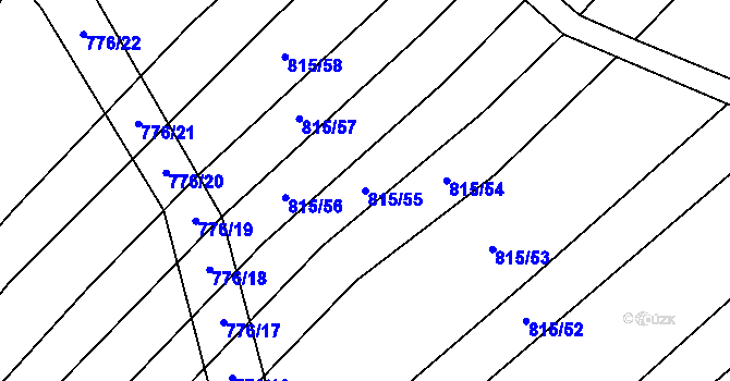 Parcela st. 815/55 v KÚ Moravské Málkovice, Katastrální mapa