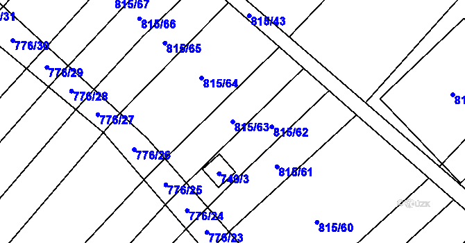 Parcela st. 815/63 v KÚ Moravské Málkovice, Katastrální mapa