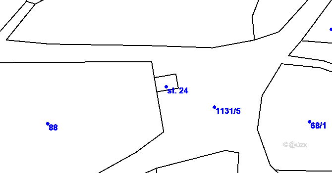 Parcela st. 24 v KÚ Čabová, Katastrální mapa
