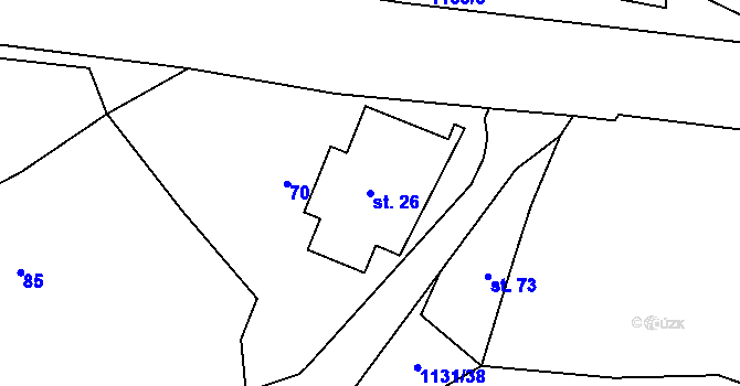 Parcela st. 26 v KÚ Čabová, Katastrální mapa