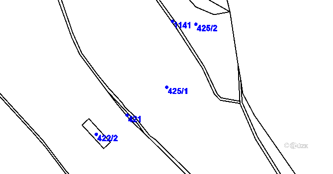 Parcela st. 425/1 v KÚ Čabová, Katastrální mapa