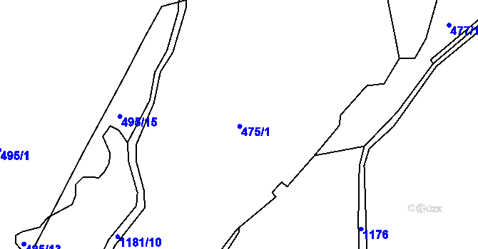 Parcela st. 475 v KÚ Čabová, Katastrální mapa