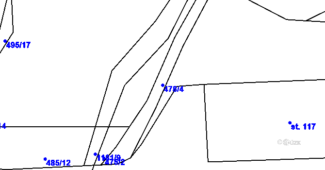 Parcela st. 478/4 v KÚ Čabová, Katastrální mapa