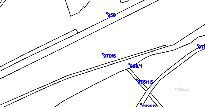 Parcela st. 970/6 v KÚ Čabová, Katastrální mapa