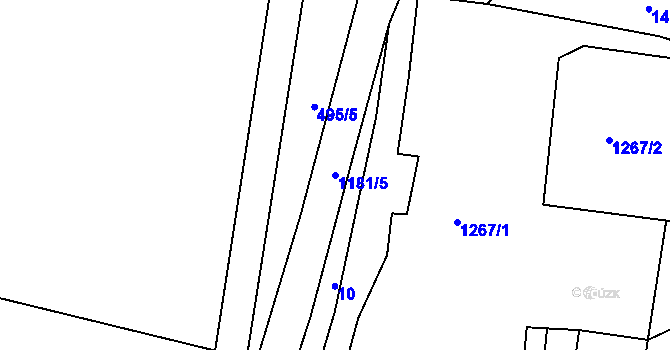 Parcela st. 1181/5 v KÚ Čabová, Katastrální mapa