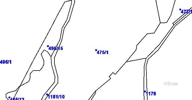 Parcela st. 475/1 v KÚ Čabová, Katastrální mapa