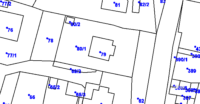 Parcela st. 79 v KÚ Moravský Beroun, Katastrální mapa