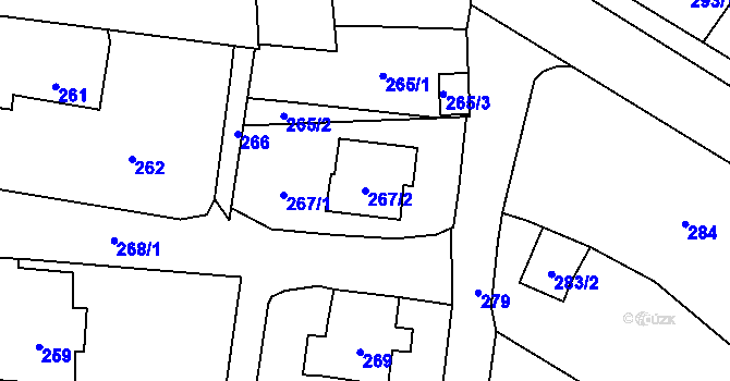Parcela st. 267/2 v KÚ Moravský Beroun, Katastrální mapa