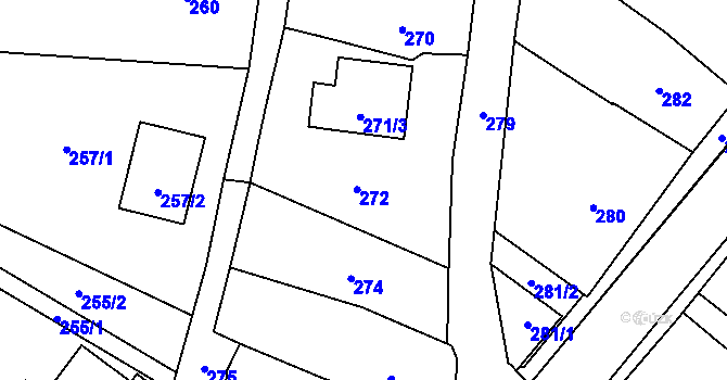 Parcela st. 272 v KÚ Moravský Beroun, Katastrální mapa