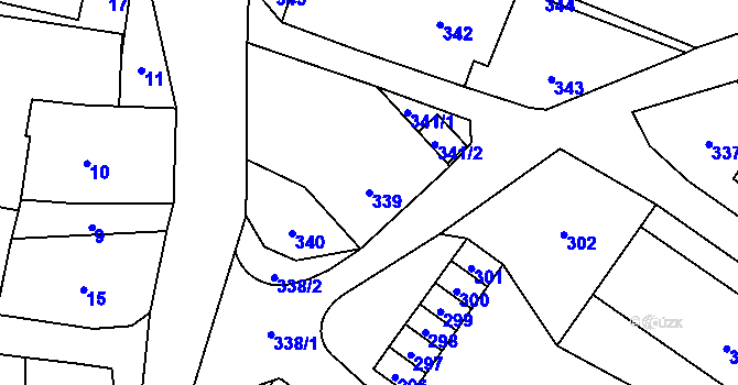 Parcela st. 339 v KÚ Moravský Beroun, Katastrální mapa