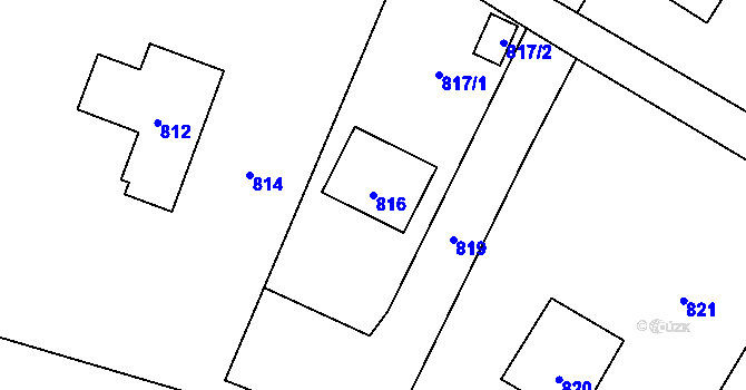 Parcela st. 816 v KÚ Moravský Beroun, Katastrální mapa