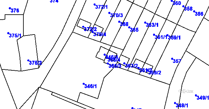 Parcela st. 346/4 v KÚ Moravský Beroun, Katastrální mapa