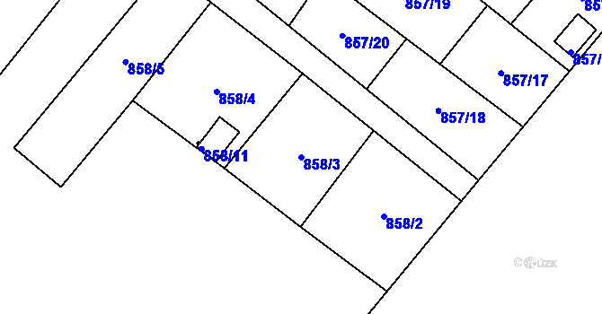 Parcela st. 858/3 v KÚ Moravský Beroun, Katastrální mapa