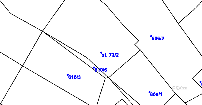Parcela st. 73/2 v KÚ Nové Valteřice, Katastrální mapa