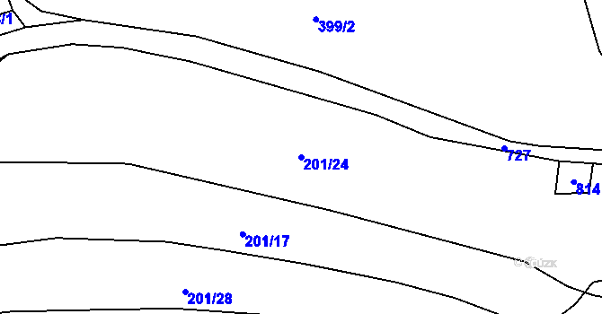 Parcela st. 201/24 v KÚ Nové Valteřice, Katastrální mapa
