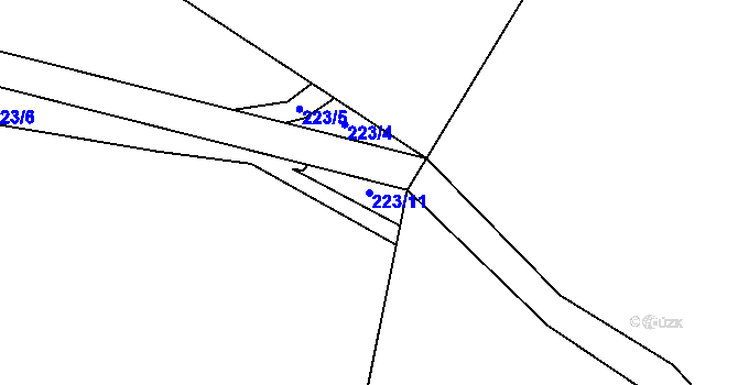 Parcela st. 223/11 v KÚ Ondrášov, Katastrální mapa