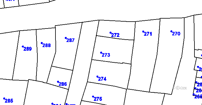 Parcela st. 273 v KÚ Moravský Krumlov, Katastrální mapa