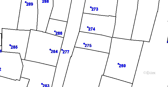 Parcela st. 275 v KÚ Moravský Krumlov, Katastrální mapa