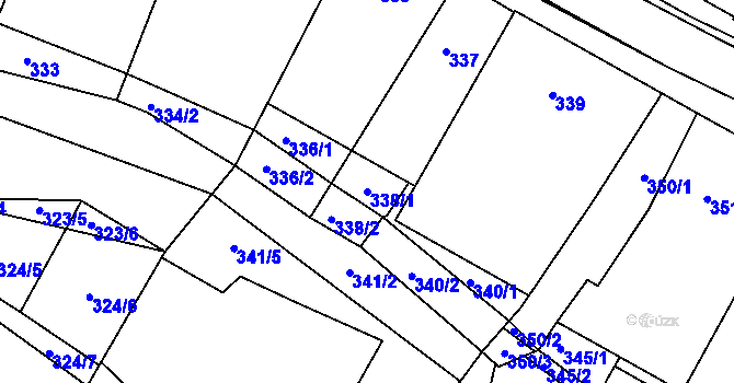Parcela st. 338/1 v KÚ Moravský Krumlov, Katastrální mapa