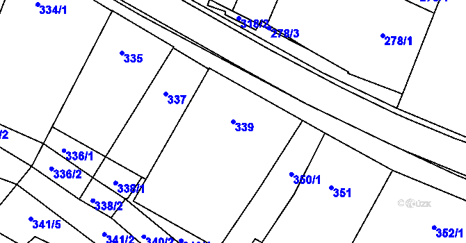 Parcela st. 339 v KÚ Moravský Krumlov, Katastrální mapa