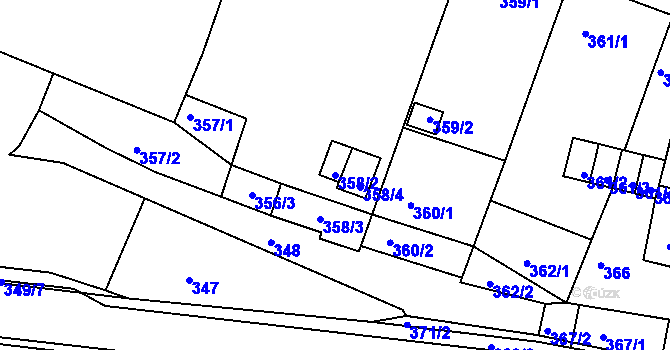 Parcela st. 358/2 v KÚ Moravský Krumlov, Katastrální mapa